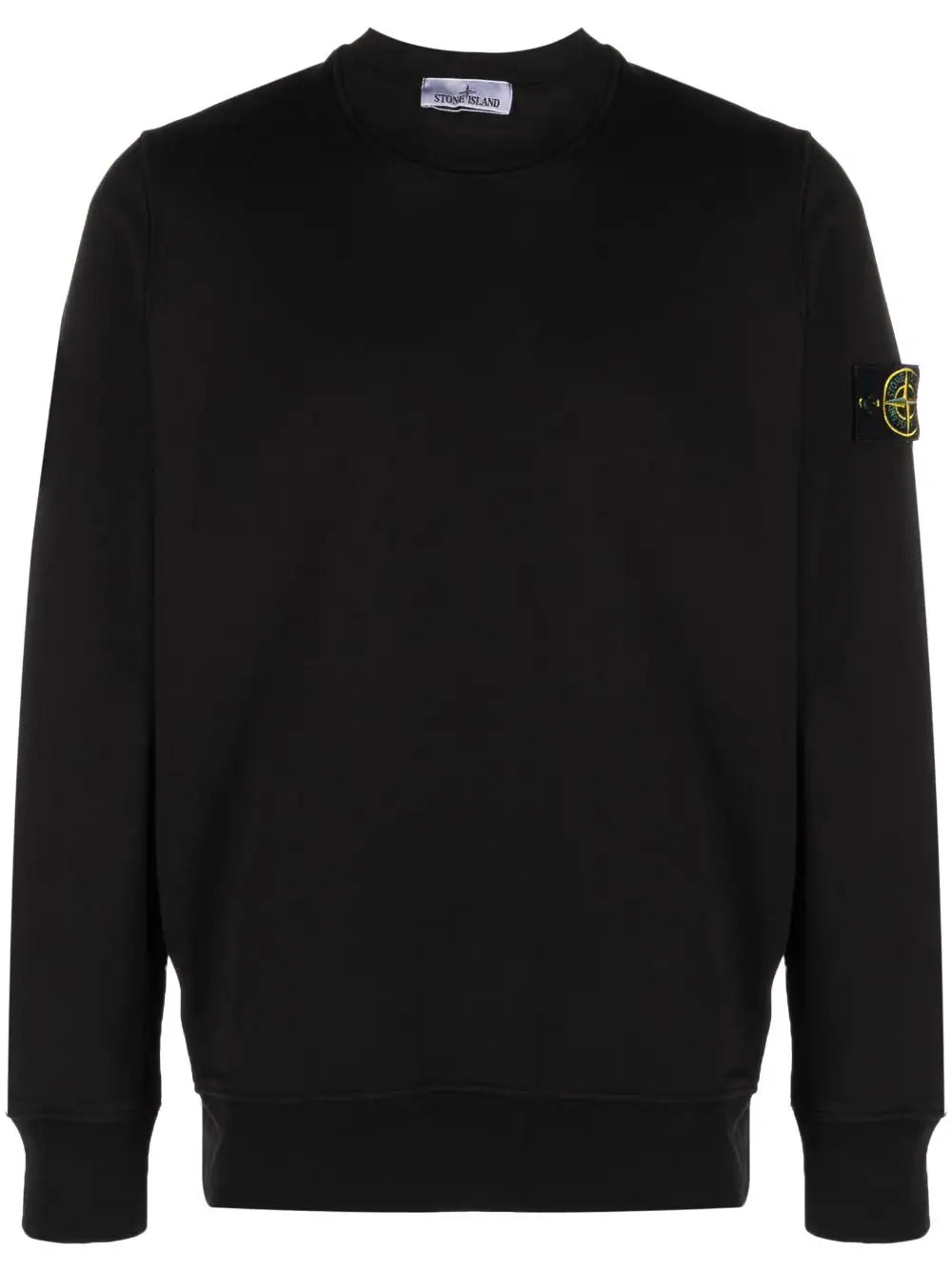 Stone Island Compass Patch Crew neck Sweatshirt in Black TheDesignerBox