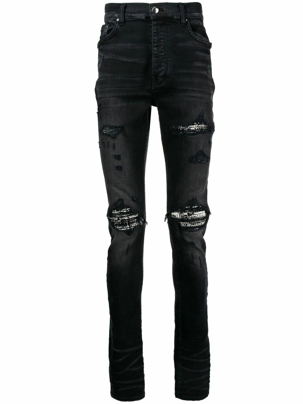 Amiri Boucle MX1 Ripped Jeans in Black - Main Image