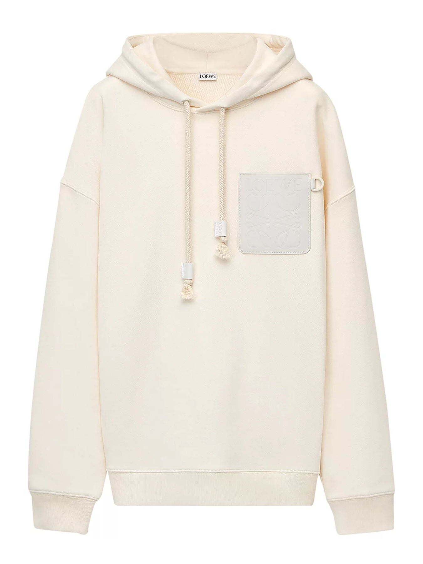Loewe Anagram Patch Pocket Hoodie in White Ash – TheDesignerBox Loewe Anagram Patch Pocket Hoodie in White Ash – TheDesignerBox