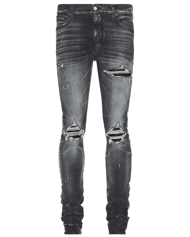 パンツ AMIRI MX1 LEATHER JEAN STORM GREY 33 Amiri MX1 Storm Grey Leather Jeans – Duval.Kickz