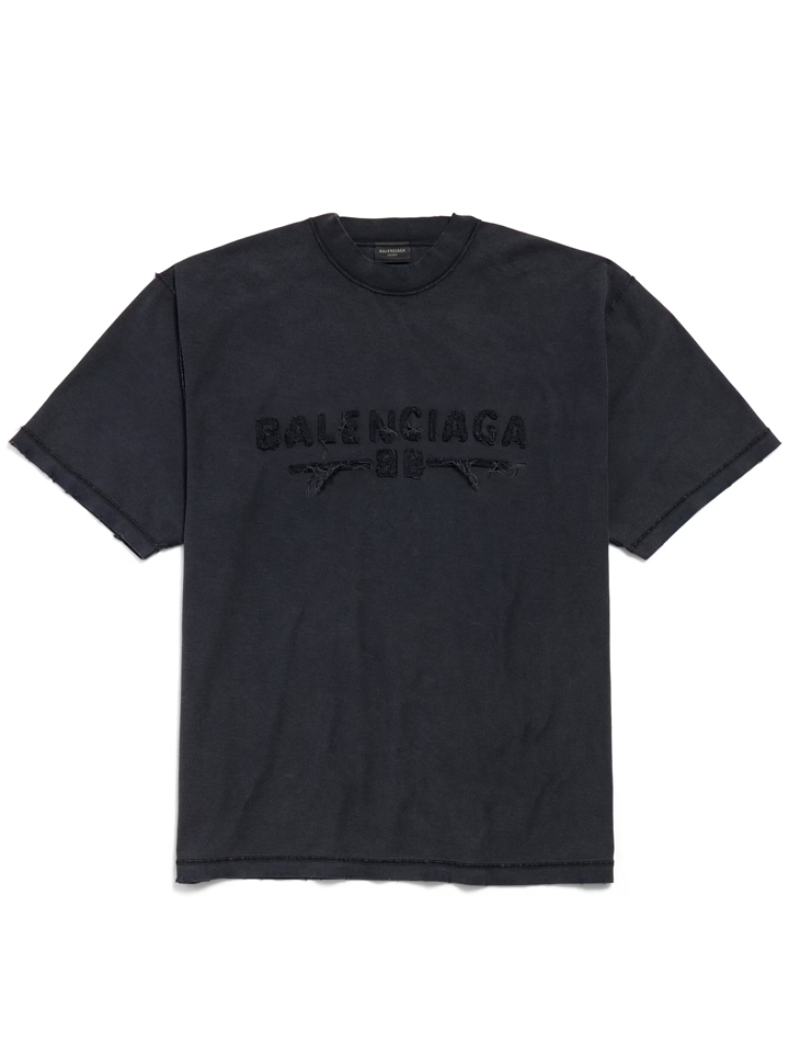 Balenciaga Logo Patch Inside-Out T-Shirt in Black – TheDesignerBox