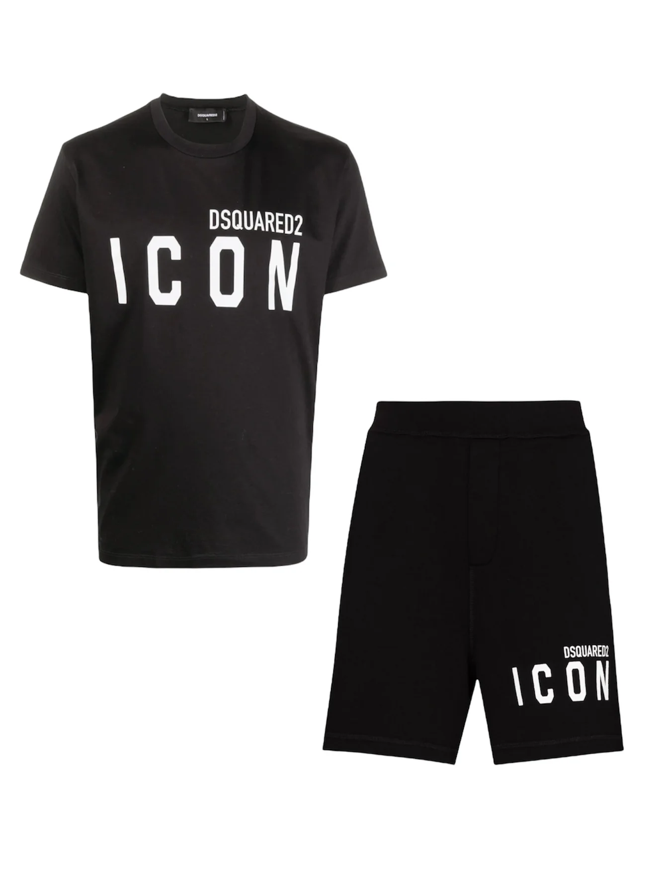 Dsquared2 Icon T Shirt Shorts Set in Black