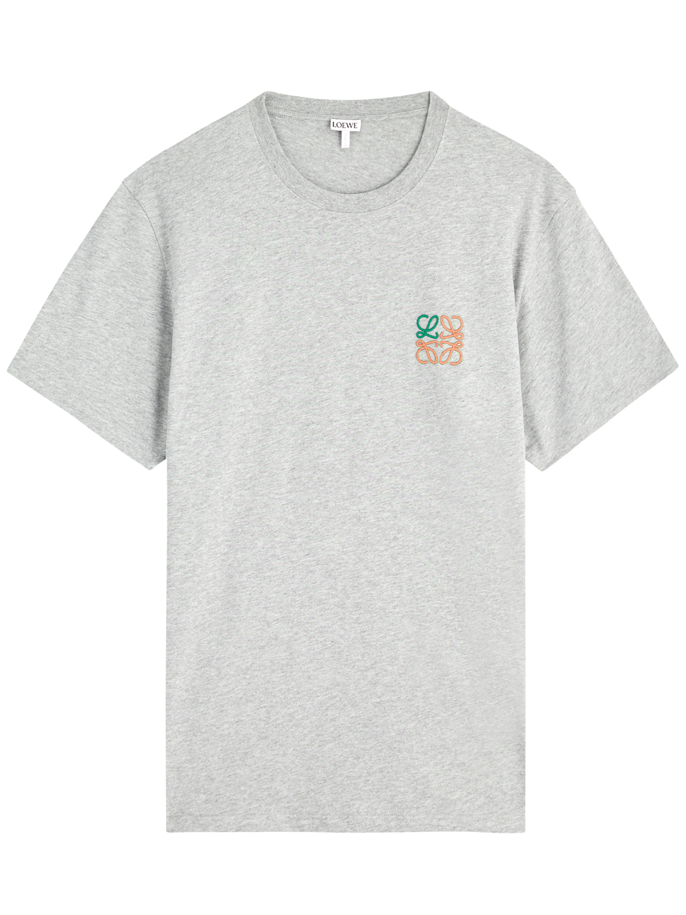 LOEWE アナグラム パッチ Tシャツ グレー Loewe Anagram Embroidered T-Shirt in Grey Melange – TheDesignerBox