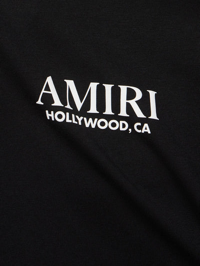 Amiri – Schwarzes T-Shirt mit gestapeltem Logo „Hollywood Bones“