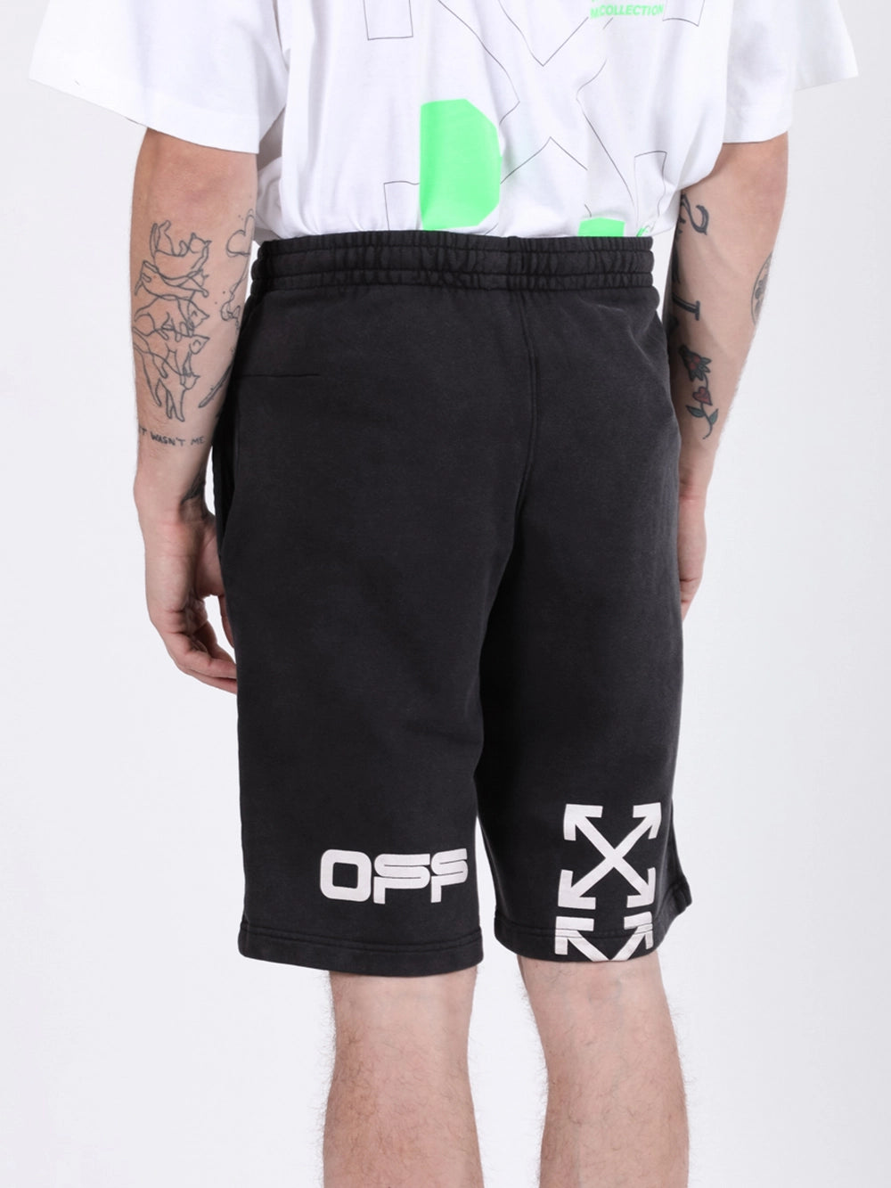 Off-White Hand Logo Printed Shorts in Black