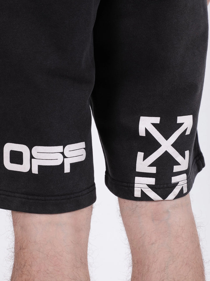 【送料&関税込】Off-White Logo Print Shorts Off-White Hand Logo Printed Shorts in Black – TheDesignerBox