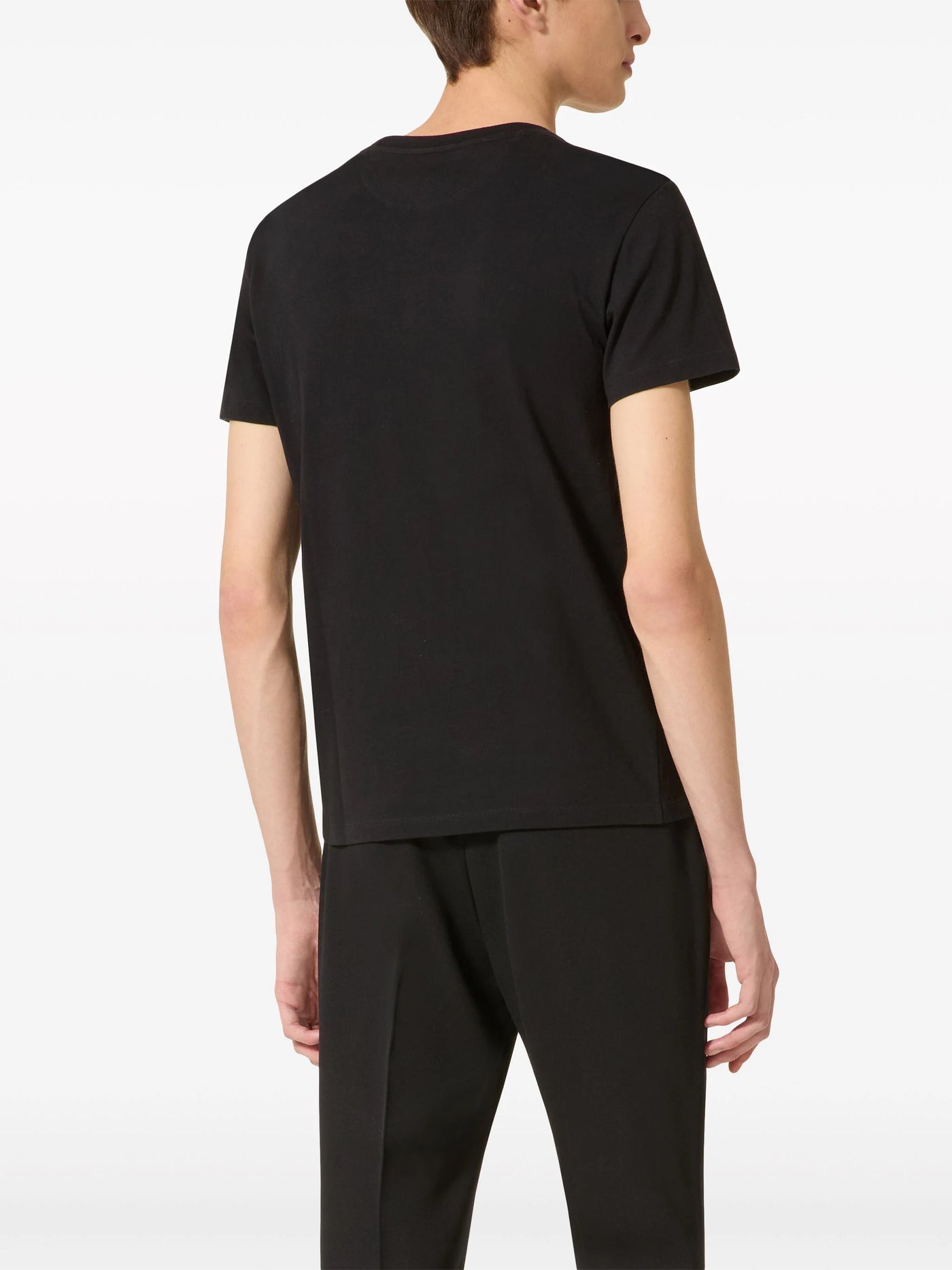 Valentino White Bold VLTN Print Logo Black T-Shirt