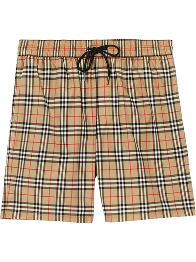 Burberry Vintage Check Print Swim Shorts in Beige
