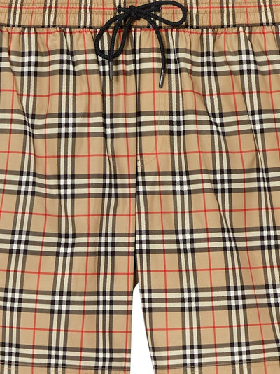 Burberry Vintage Check Print Swim Shorts in Beige