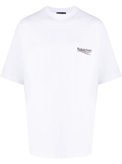 Balenciaga Political Campaign Printed Logo Oversized T-shirt in White