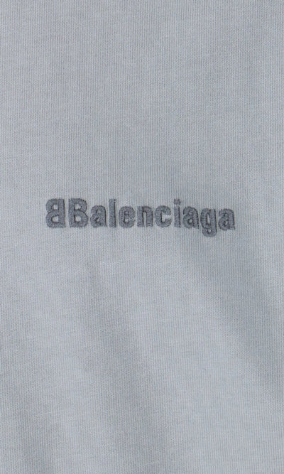 Balenciaga BB Logo embroidered Oversized T-Shirt in Grey
