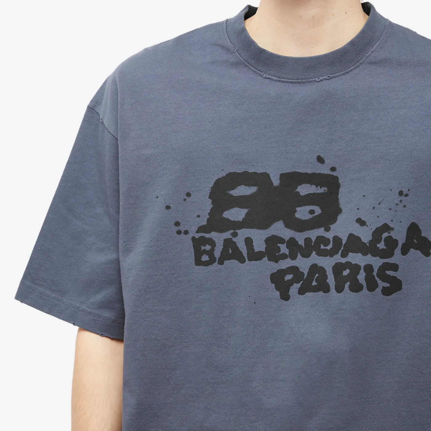 Balenciaga Hand Draw BB Icon Logo T-Shirt in Blue