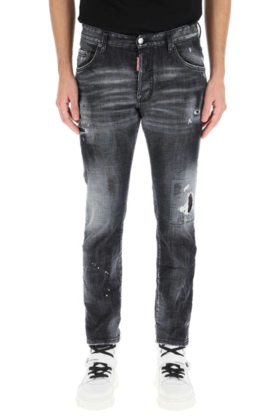 Dsquared2 Ripped Knee Wash Cool Guy Jeans in Black