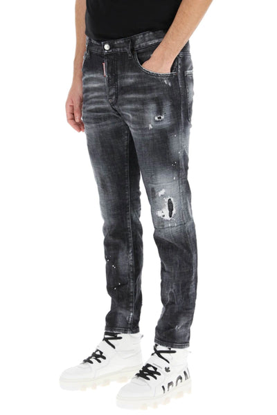 Dsquared2 Ripped Knee Wash Cool Guy Jeans in Black