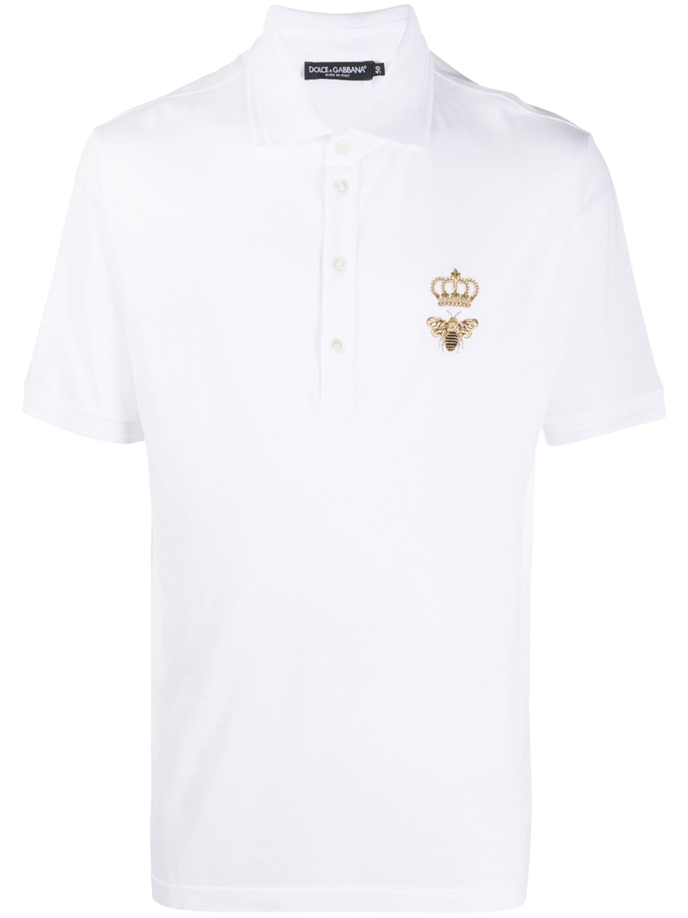 Dolce &amp; Gabbana besticktes Piqué-Polo in Weiß