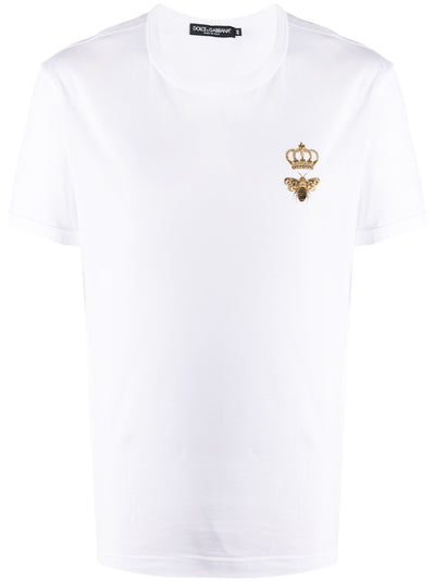 Dolce & Gabbana Embroidered Piqué T-Shirt in White