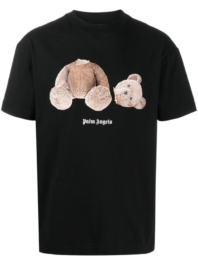 Palm Angels Teddy Bear Print T-shirt in Black