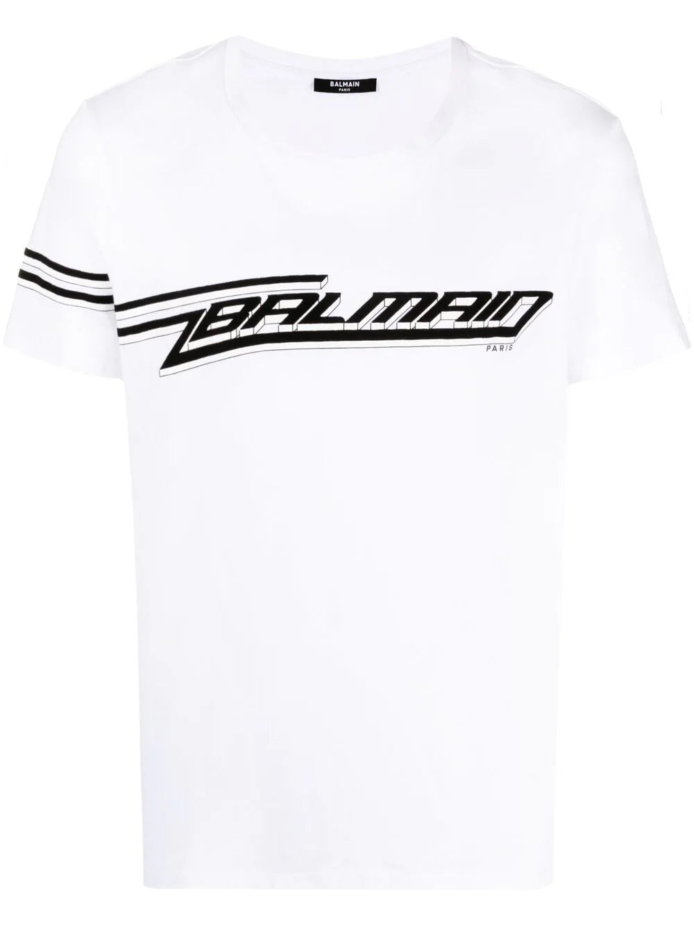 Balmain 3D Flocked Logo T-Shirt in White