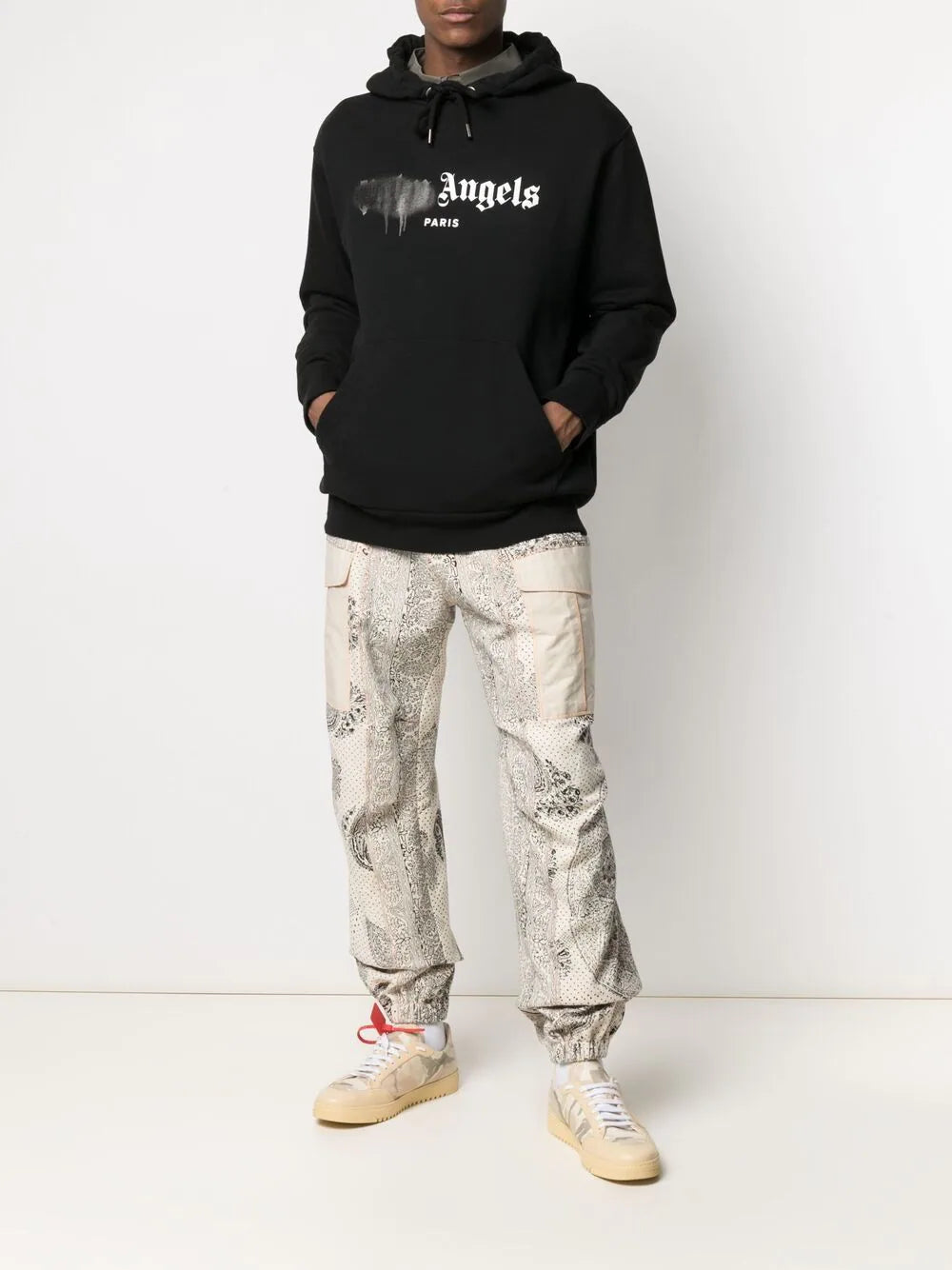 Palm Angels Paris Sprayed Logo Black Hoodie