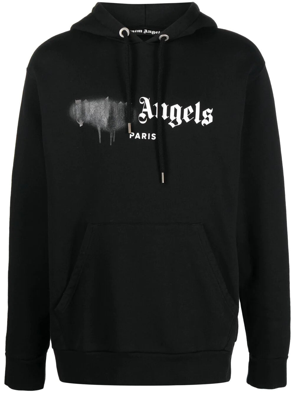 Palm Angels Paris Sprayed Logo Black Hoodie