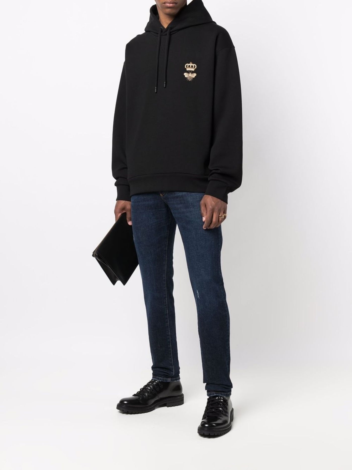 Dolce & Gabbana Bee Logo Hoodie in Black