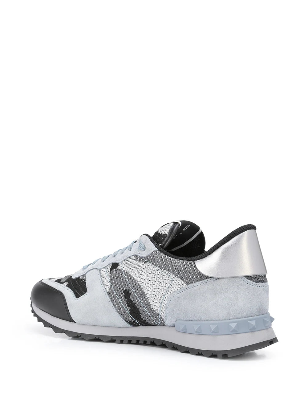 Valentino Garavani Rockstud Camouflage Trainers in Grey TheDesignerBox