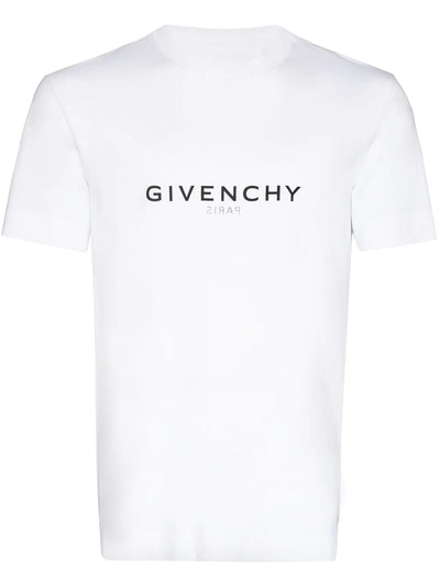 Givenchy Reverse Paris Logo Print Slim Fit T-Shirt in White