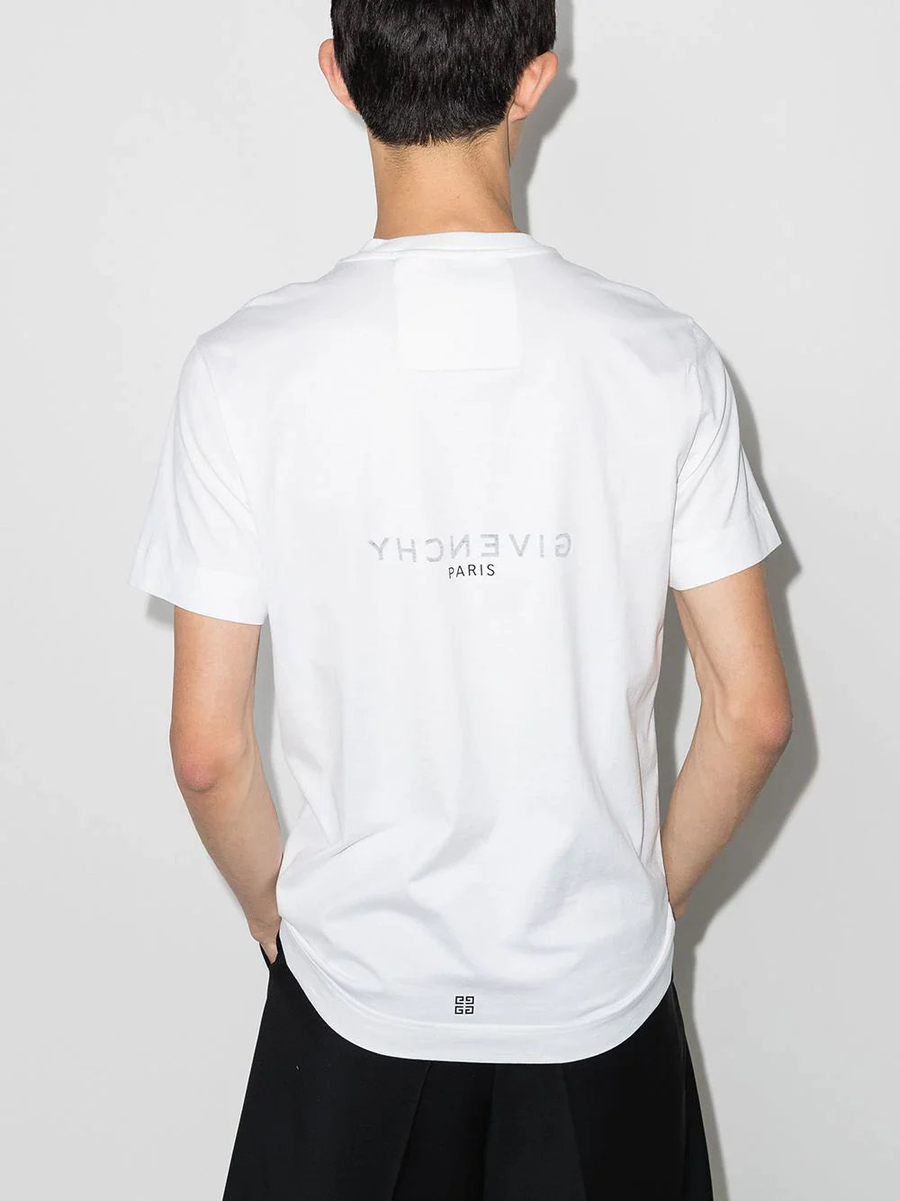 Givenchy Reverse Paris Logo Print Oversized T-Shirt in White
