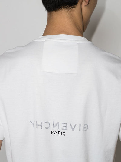 Givenchy Reverse Paris Logo Print Slim Fit T-Shirt in White