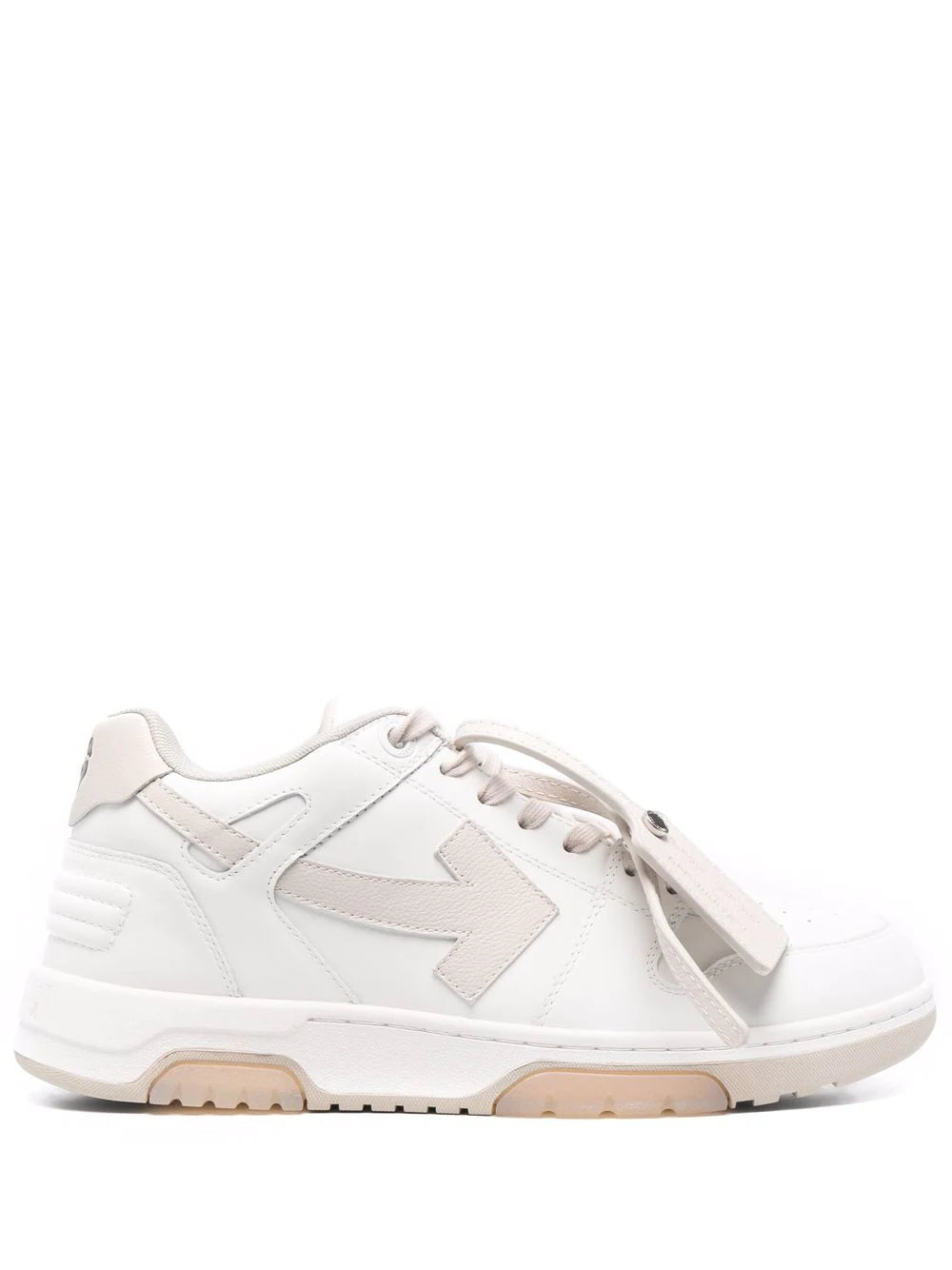 Off-White Out of Office Leather Trainers in White/Beige