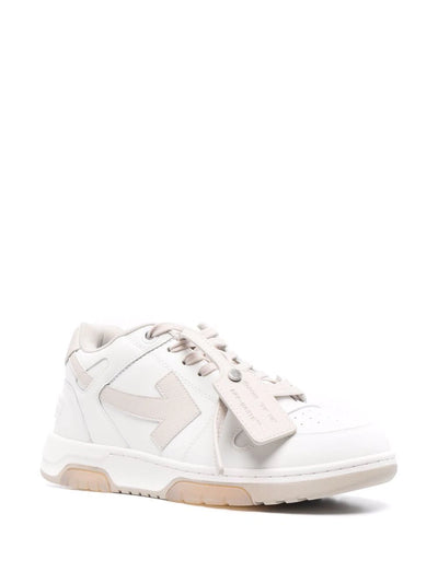 Off-White Out of Office Leather Trainers in White/Beige