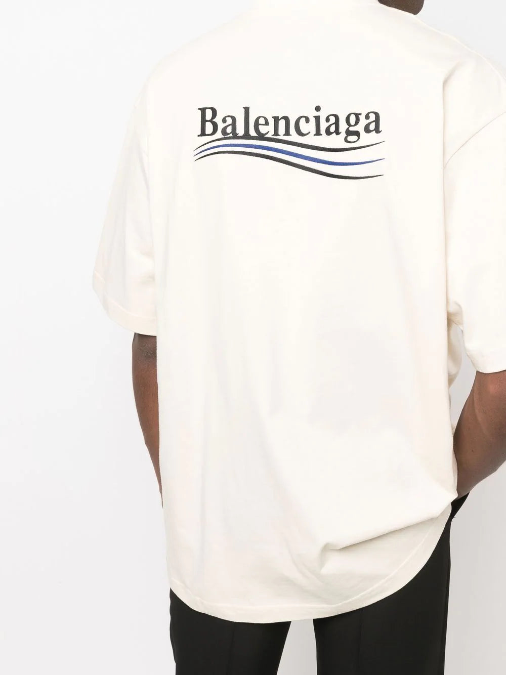 Balenciaga Tシャツ ロゴ刺繍 Political Campaign Balenciaga Political Campaign T-Shirt Large Fit | Saks Fifth