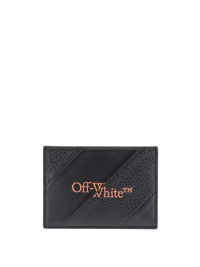 Off-White Intarsia Card Holder in Black