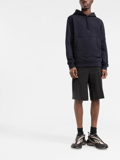 C.P Company Diagonal Raised Fleece Hoodie in Navy