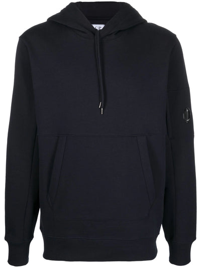 CP Company – Fleece-Kapuzenpullover mit diagonalem Reliefmuster in Marine