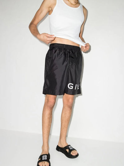 Givenchy Logo Print Swim Shorts in Black