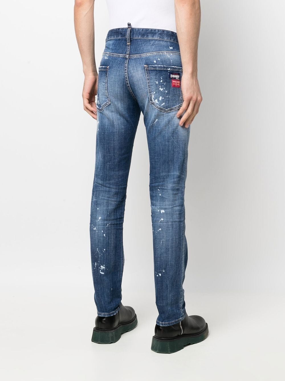 Dsquared2 Bleached Spots Wash Cool Guy Slim Jeans in Blue