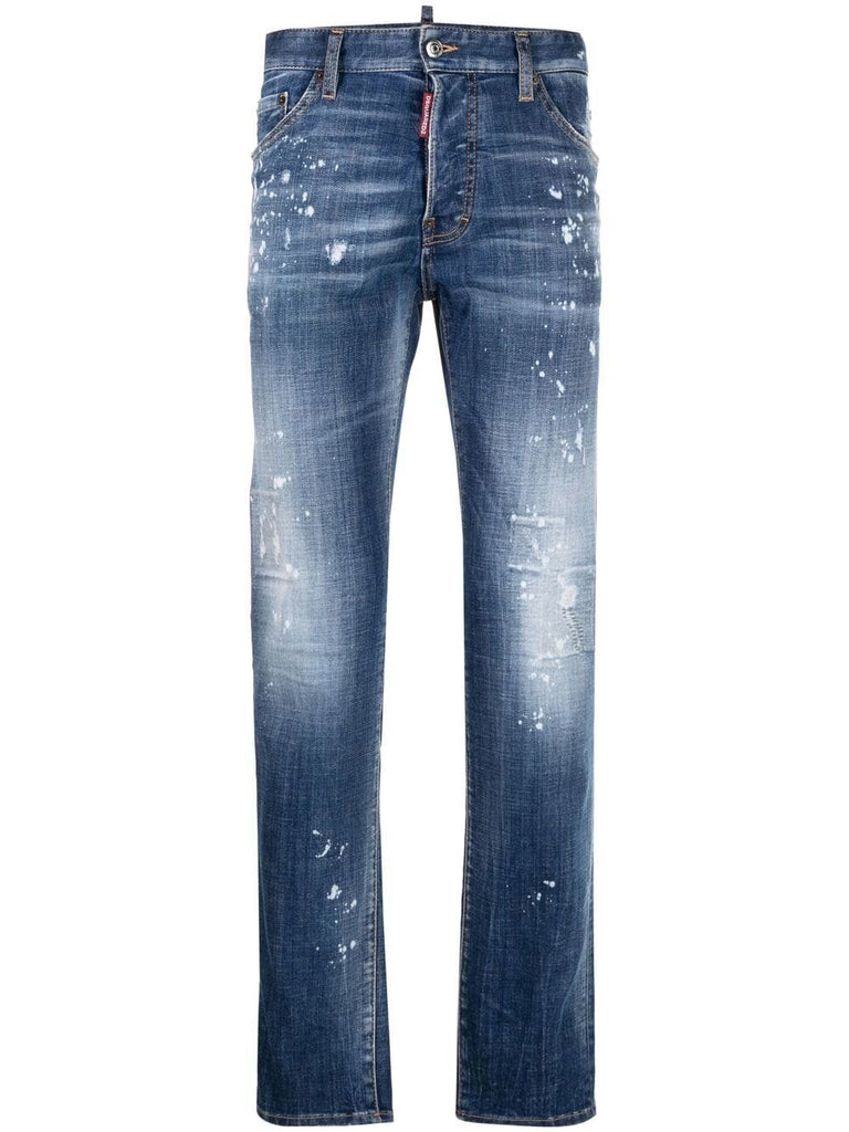 Bleached Spots Wash Cool Guy Slim Jeans