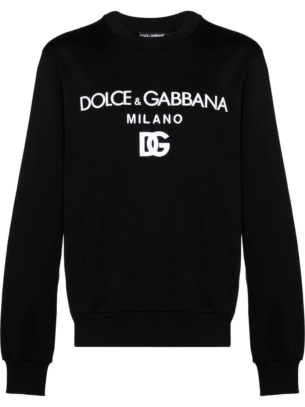 Dolce & Gabbana Jersey Sweatshirt with DG Embroidery Black