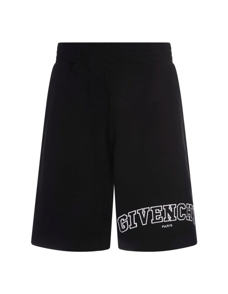 College Logo Embroidered Cotton Shorts