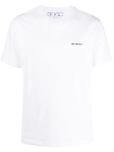 Off-White Wave Diagonal Printed Cotton T-Shirt in White