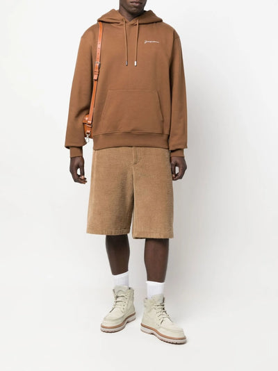 Jacquemus Le Sweatshirt Brodé Embroidered Hoodie in Brown