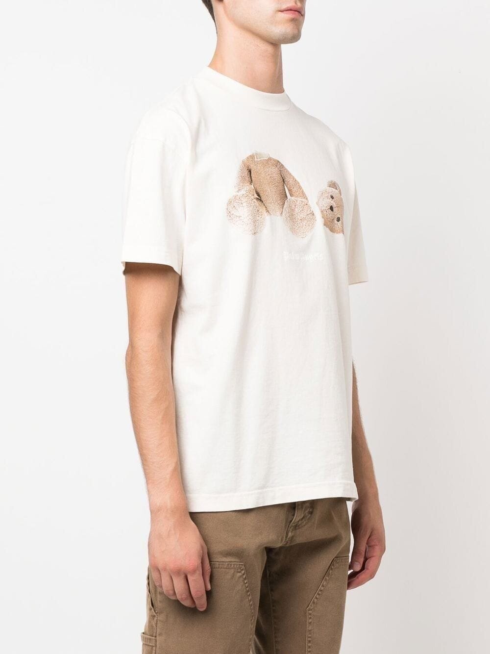 Palm Angels Teddy Bear Logo-print T-shirt in Beige