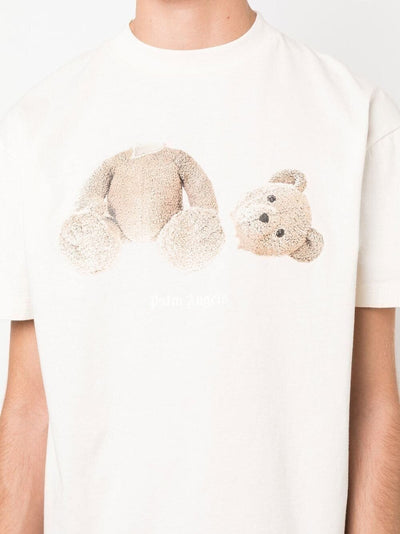 Palm Angels Teddy Bear Logo-print T-shirt in Beige
