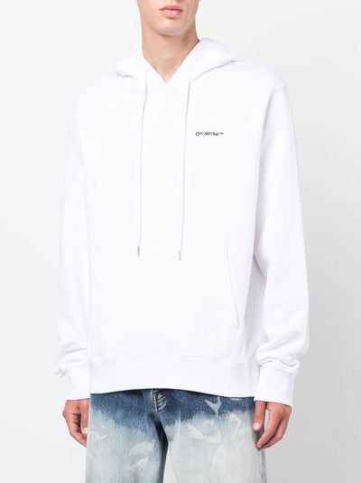 Off-White Scribble Logo Printed White Hoodie