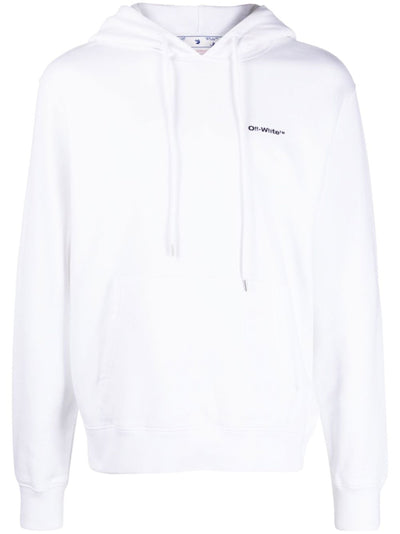 Off-White Scribble Logo Printed White Hoodie