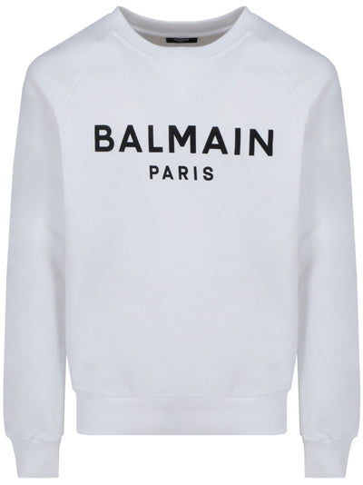 Balmain Paris Logo Printed Sweatshirt in White