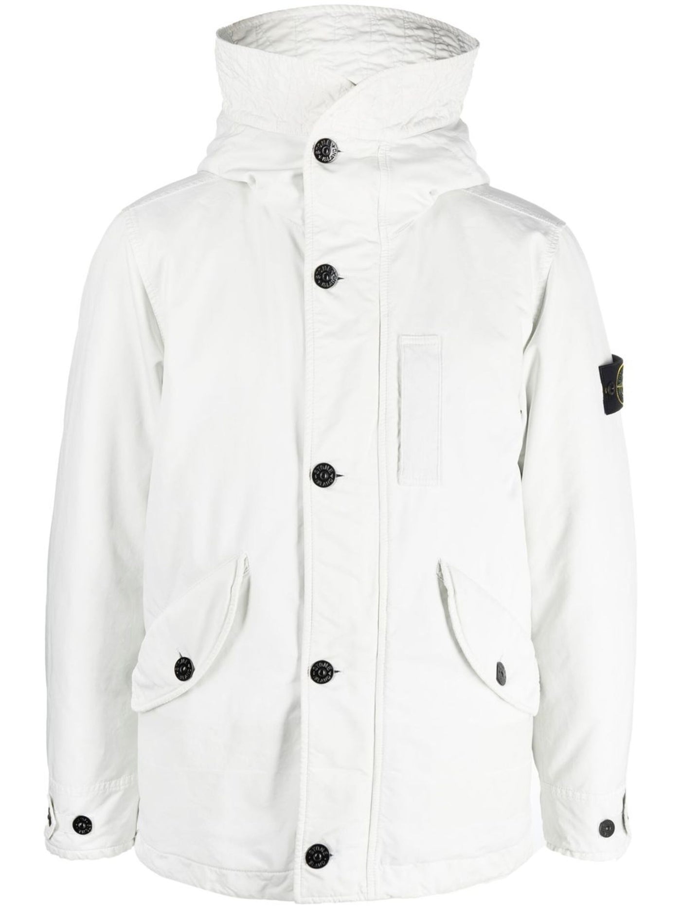 Stone Island David PC Hooded Parka Coat in White