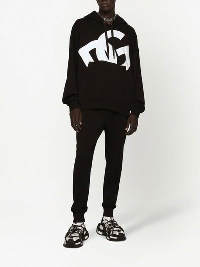 Dolce & Gabbana Jersey Hoodie with DG Print Black