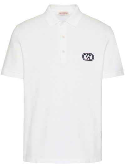 Valentino VLOGO Signature Patch Polo in White